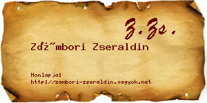 Zámbori Zseraldin névjegykártya